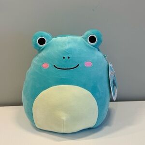 Brand new Claire’s 8” Ludwig Squishmallows Teal and Cream Frog Stuffed Animal